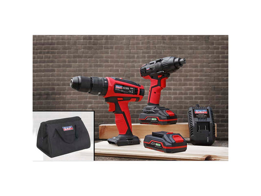 Sealey 20V 2x2.0Ah Cordless 13mm Hammer Drill Driver Combo Kit CP20VDDCOMBO