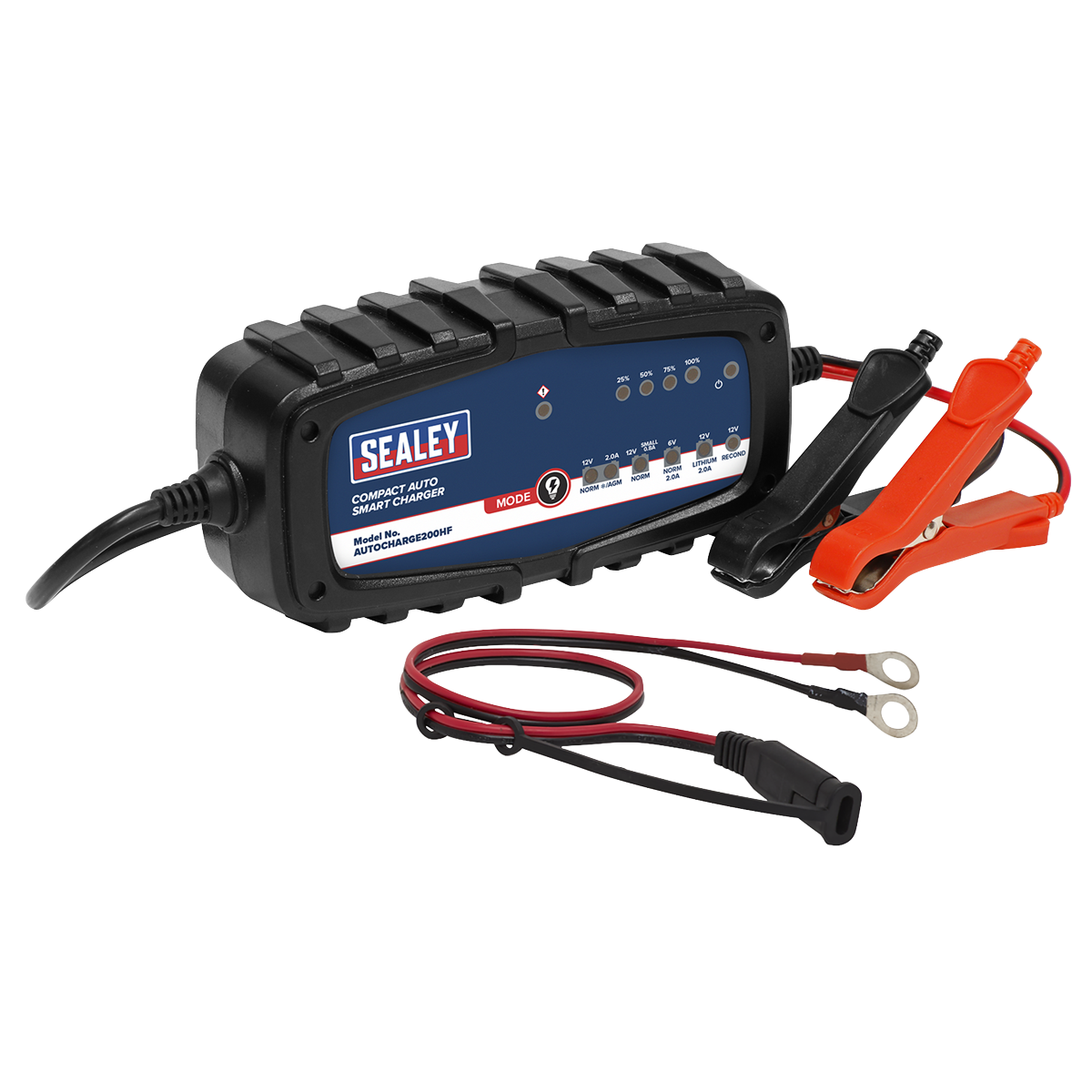 Sealey Compact Auto Smart Charger 2A 9-Cycle 6V 12V Lithium AUTOCHARGE200HF