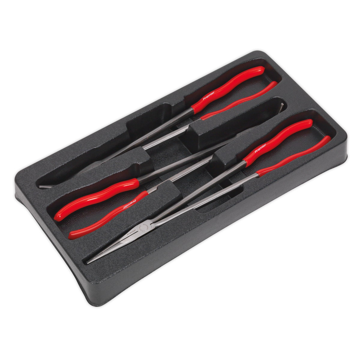 Sealey Needle Nose Pliers Set 3Pc Extra-Long Chrome Vanadium Steel 400mm AK8576