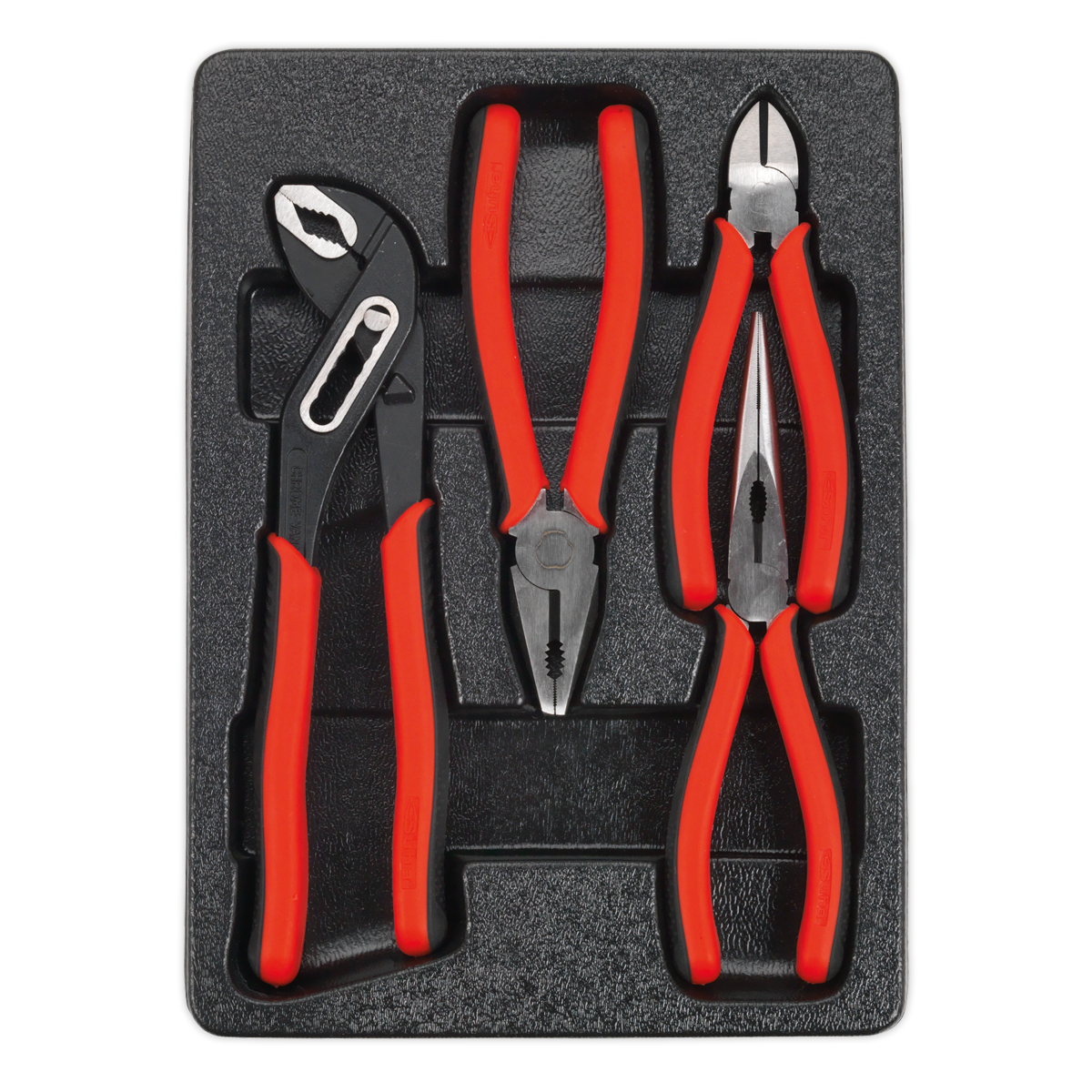 Sealey Pliers Set In Storage Tray 4pc Drop-forged Chrome Vanadium Steel AK8579