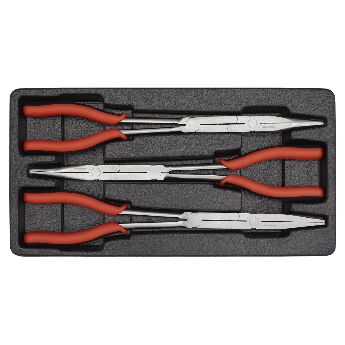 Sealey Double Joint Pliers Set 3pc Long Reach Finely Ground Heads 335mm AK8580