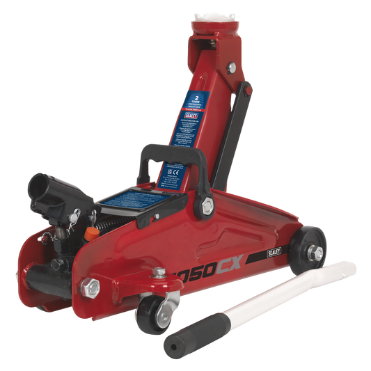 Sealey Trolley Lifting Jack 2 Tonne Short Chassis Overload Protection 1050CX