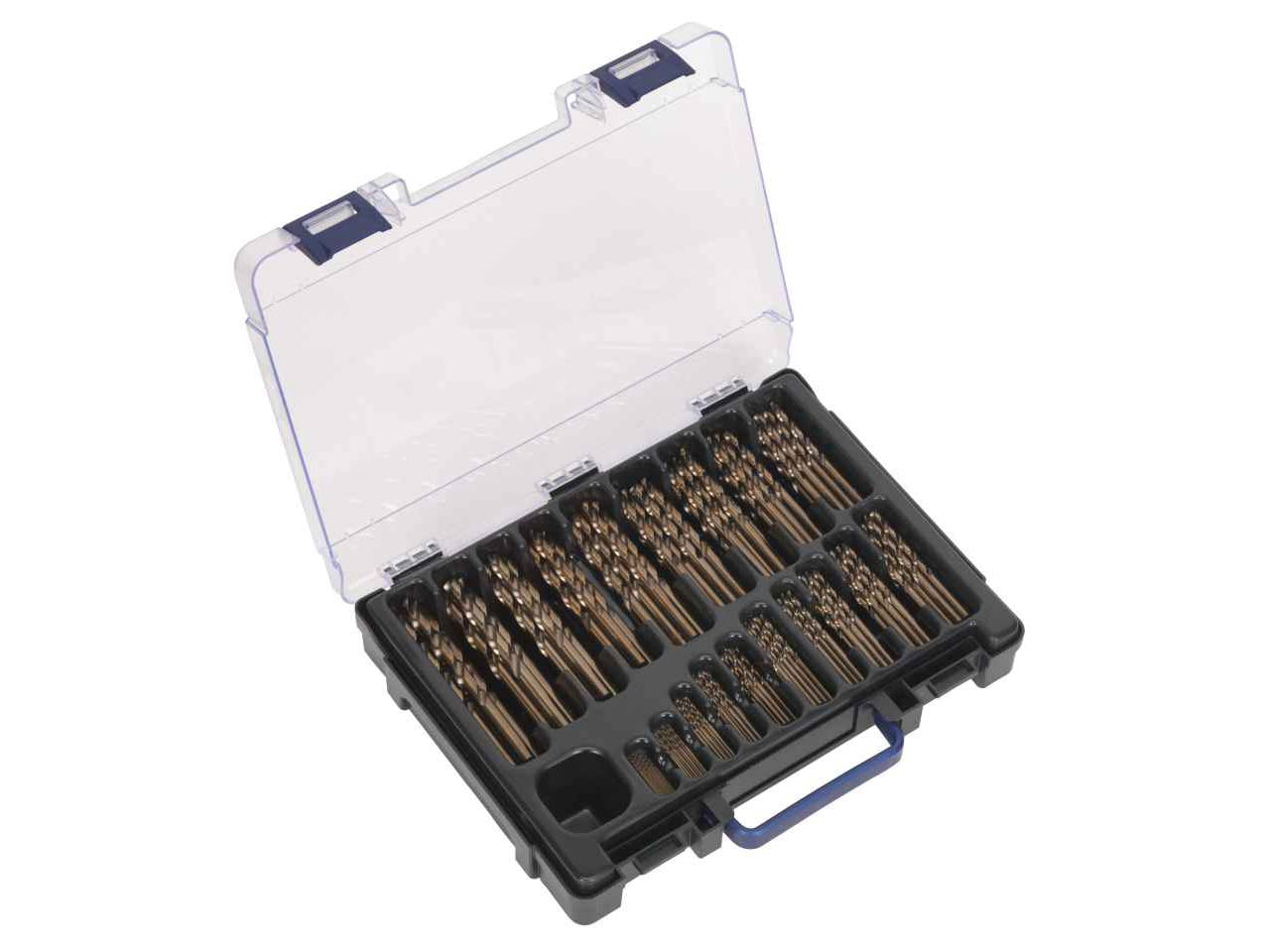 Sealey HSS Cobalt Fully Ground Drill Bit Set 1-10mm 170 Pieces Tool Kit DBS170CB