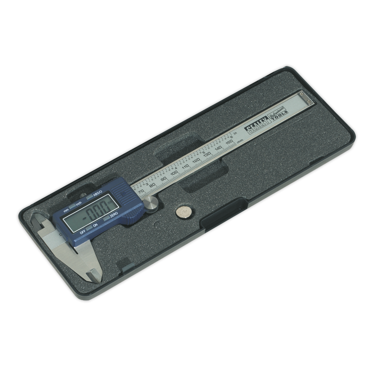 Sealey Digital Vernier Caliper 0-150mm 0-6" LCD Display Stainless Steel AK962EV
