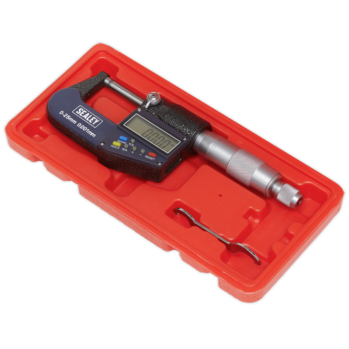 Sealey Digital External Micrometer 0mm - 25mm 0" - 1" Auto Power Off AK9635D