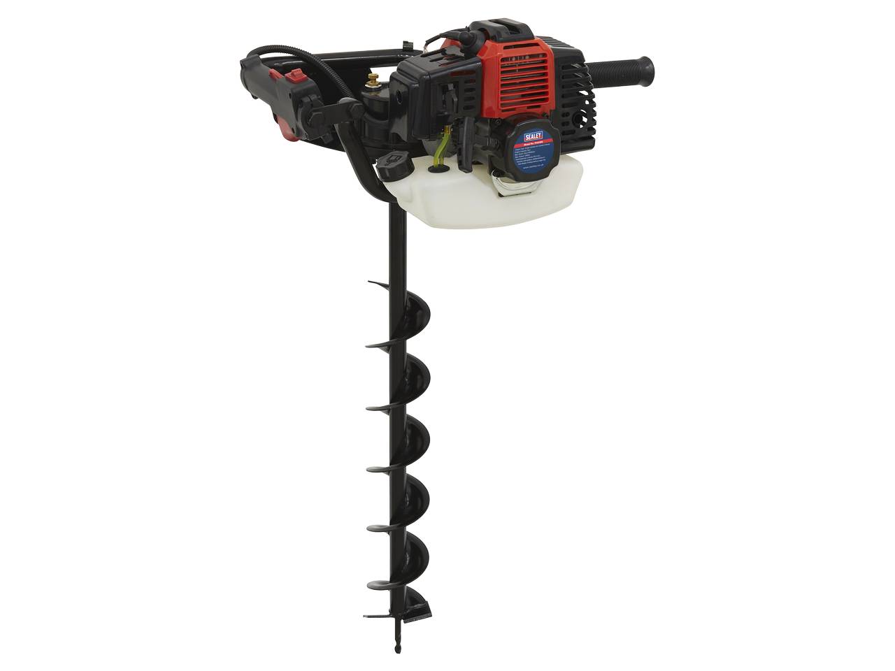Sealey Petrol Earth Auger 2-Stroke 1.2 Litres Fuel Tank 52CC 2HP Motor PHA100