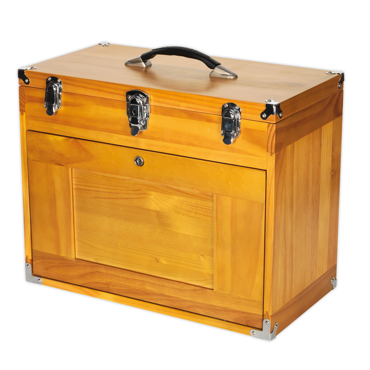 Sealey Machinist Toolbox 8 Slide Drawers Tool Storage Walnut Finish AP1608W