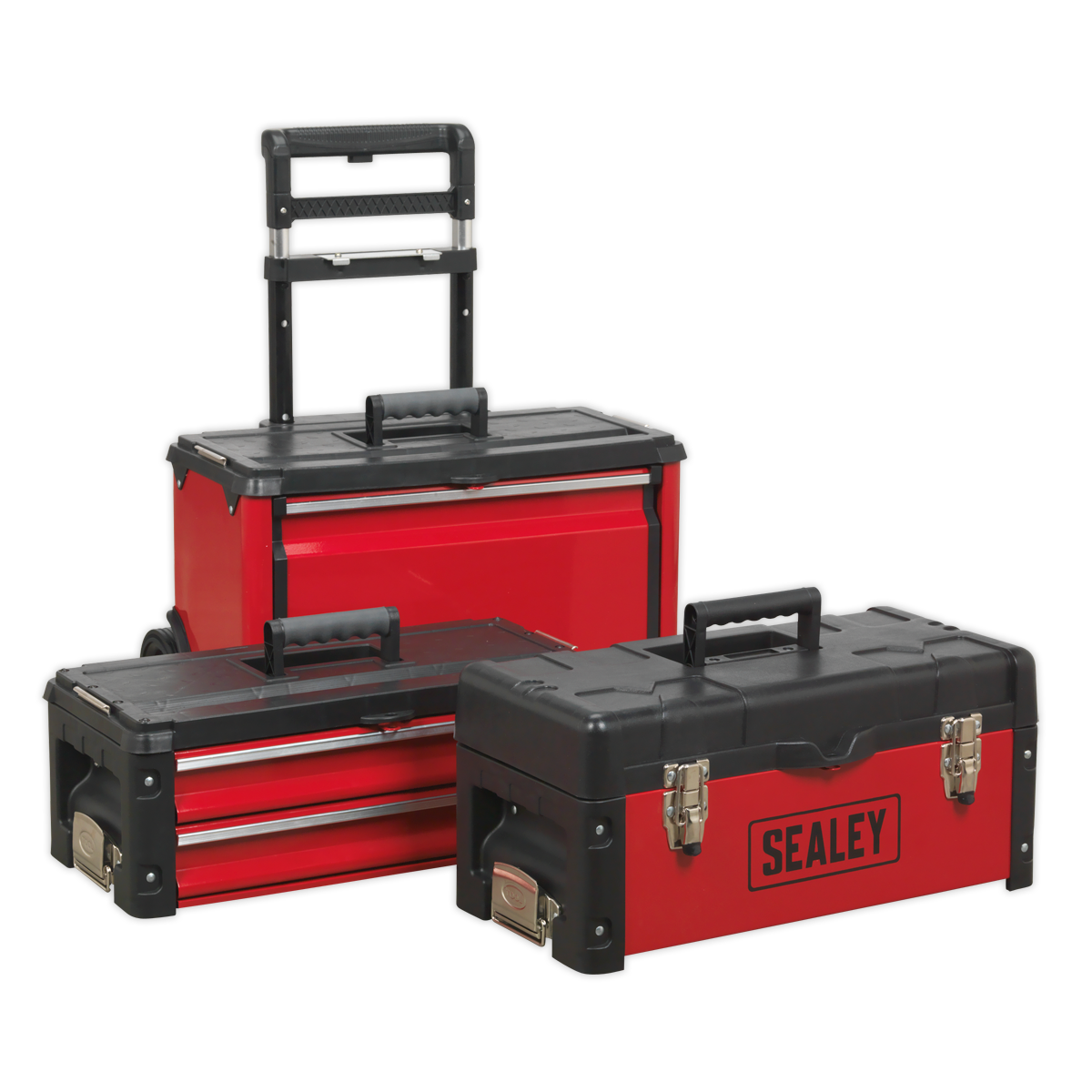 Sealey 3 Compartment Mobile Steel/Composite Toolbox With Extendable Handle AP548