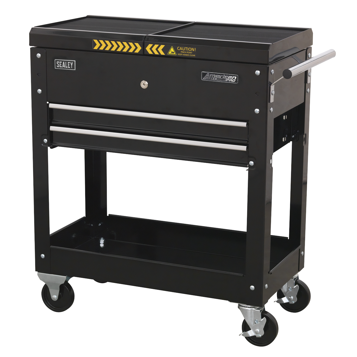 Sealey Mobile Tool & Parts Trolley With Lockable Sliding Top - Black AP705MB