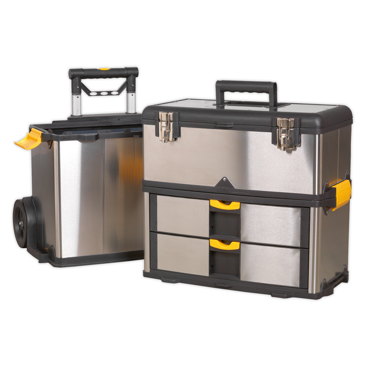 Sealey Mobile Stainless Steel Composite Tool Box Storage 3 Compartments AP855