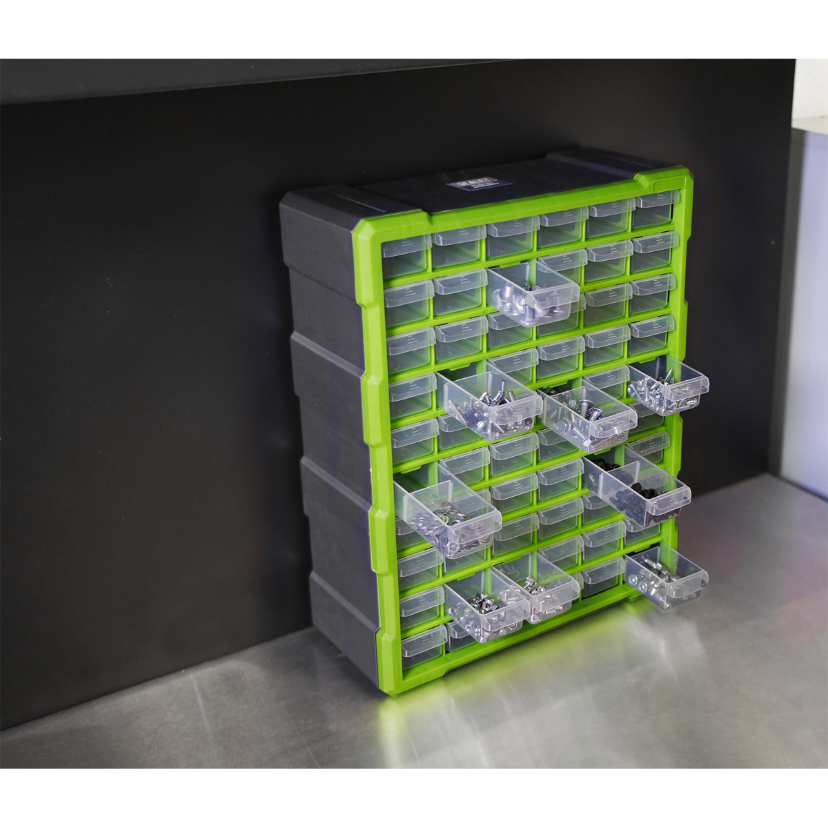 Sealey Cabinet Tool Box 60 Drawer Wall Mountable - Hi-Vis Green/Black APDC60HV
