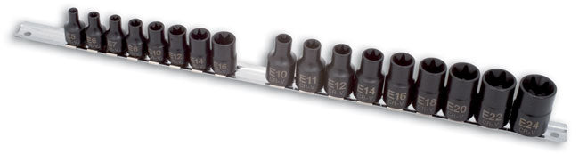 LASER 3930 18pc Impact Star Socket Set 3/8" & 1/2" Drive Chrome Vanadium