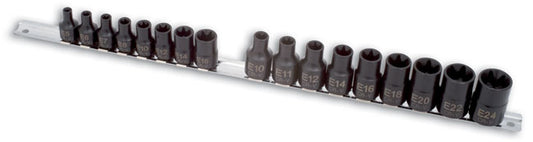 LASER 3930 18pc Impact Star Socket Set 3/8" & 1/2" Drive Chrome Vanadium