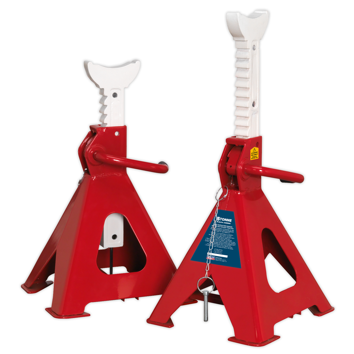 Sealey Easy Action Ratchet Axle Stands 2.5 Tonne Capacity/Stand - Pair AAS5000