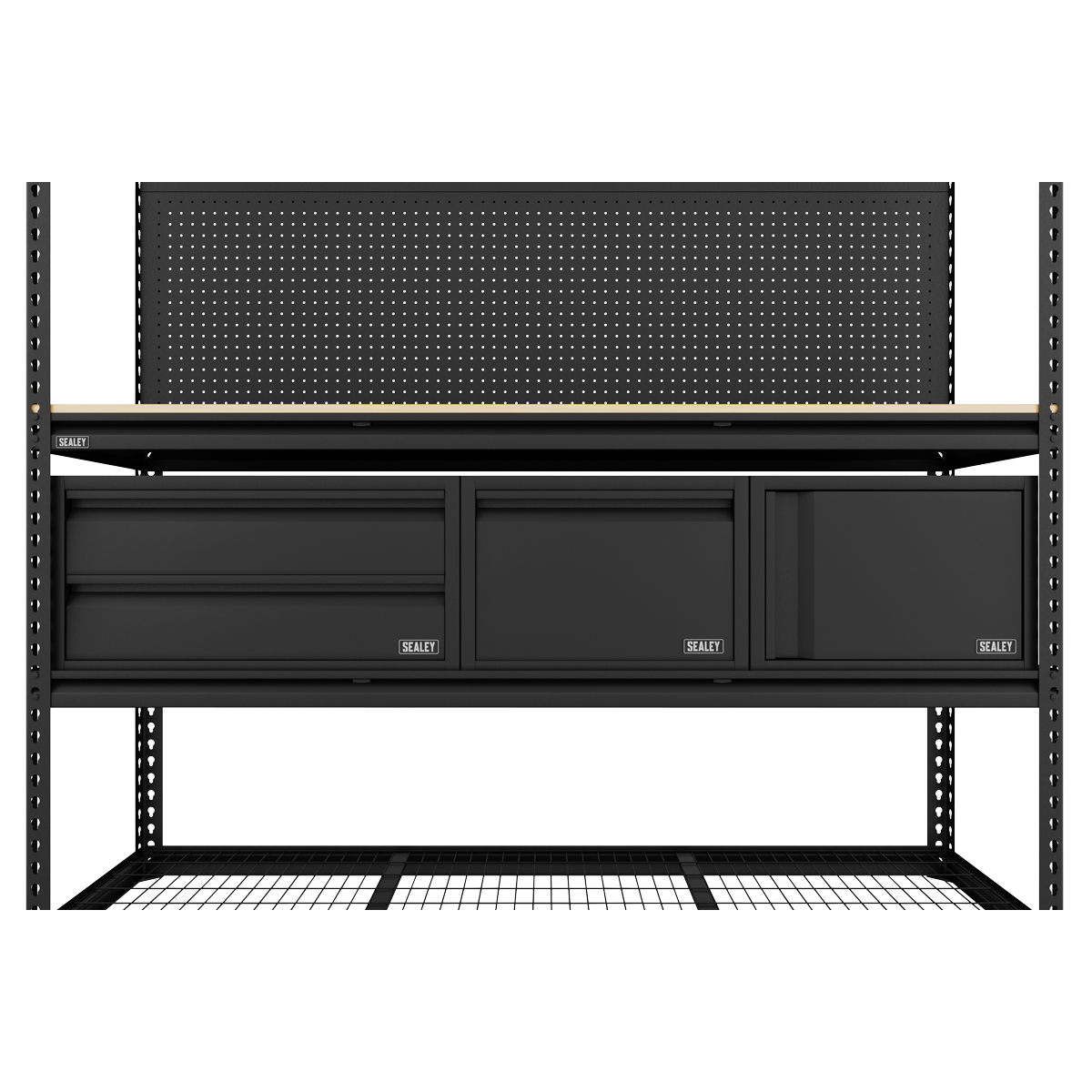 Sealey Heavy-Duty Modular Workbench Racking Kit With 3 Storage Units APMWBCOMBO1