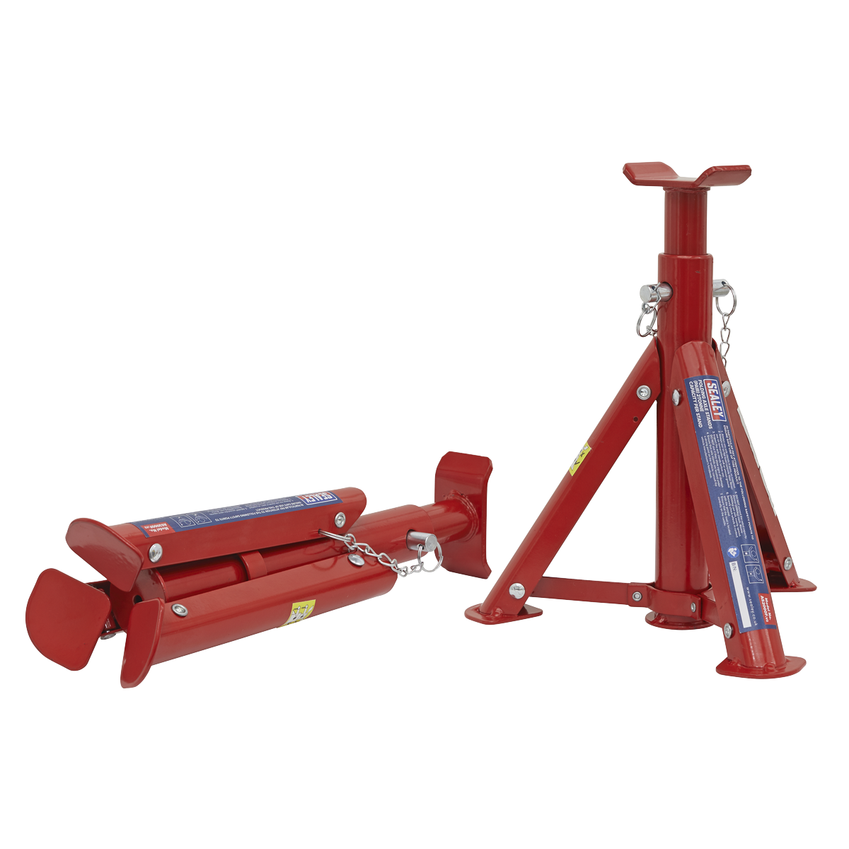Sealey 2x Axle Stands 2 Tonne Capacity/Stand 4T/Pair TUV/GS Folding Type AS2000F