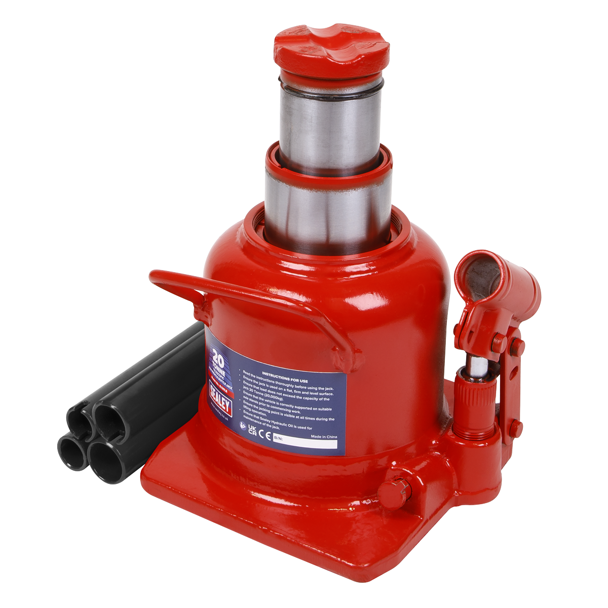 Sealey Bottle Jack 20 Tonne Low Profile Telescopic With Overload Valve BJ20LE