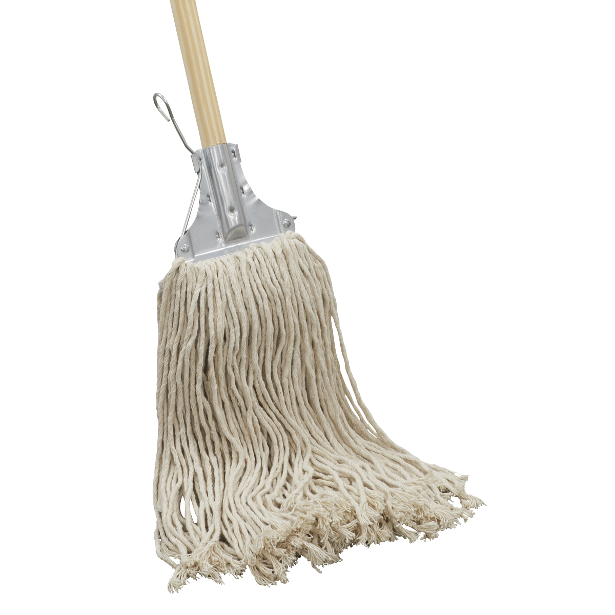 Sealey Kentucky Mop With Wooden Handle 450g Extra Thick 100% Cotton Head BM03
