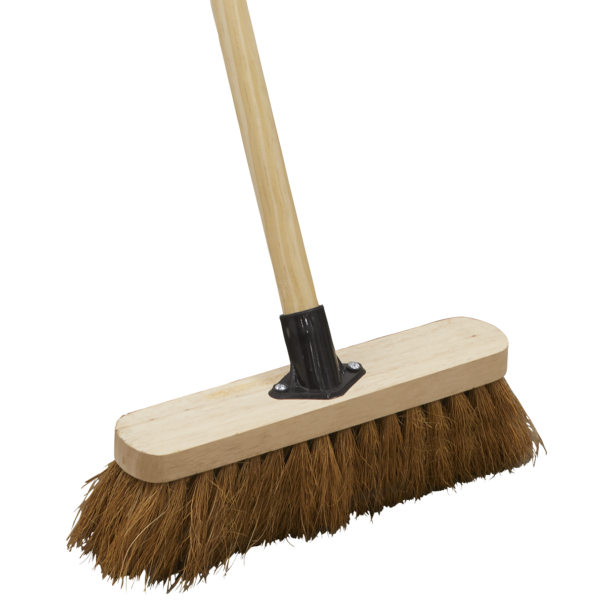 Sealey Broom 300mm Soft Coco Bristle + Handle Bracket For Indoor Outdoor BM12S