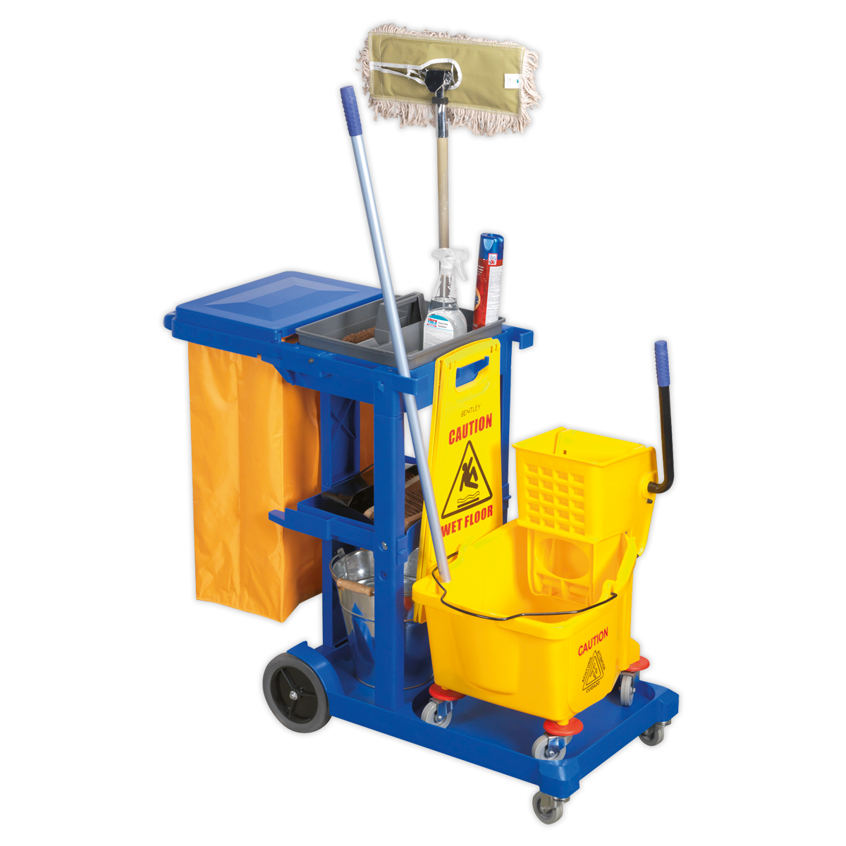 Sealey Janitorial Trolley Robust With Two Castors & Two Rubber Wheels BM30