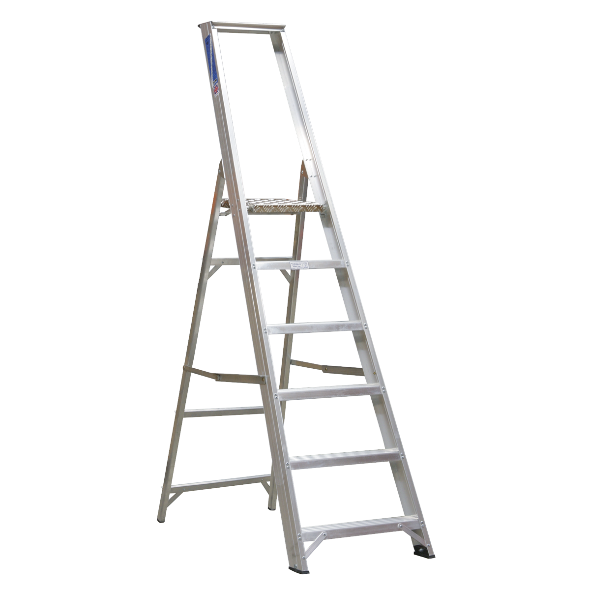Sealey Industrial Step Ladder Aluminium 6 Steps 150kg Capacity 2.8m Height AXL6