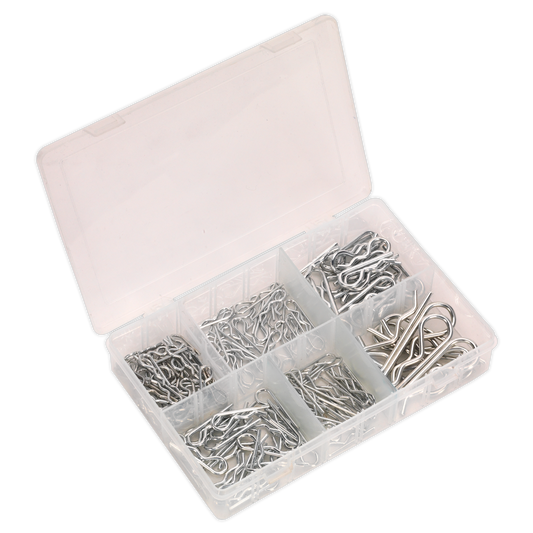 Sealey R Clips 150 Pieces Assorted 2mm-4mm x 31mm-74mm Partitioned Box AB002RC