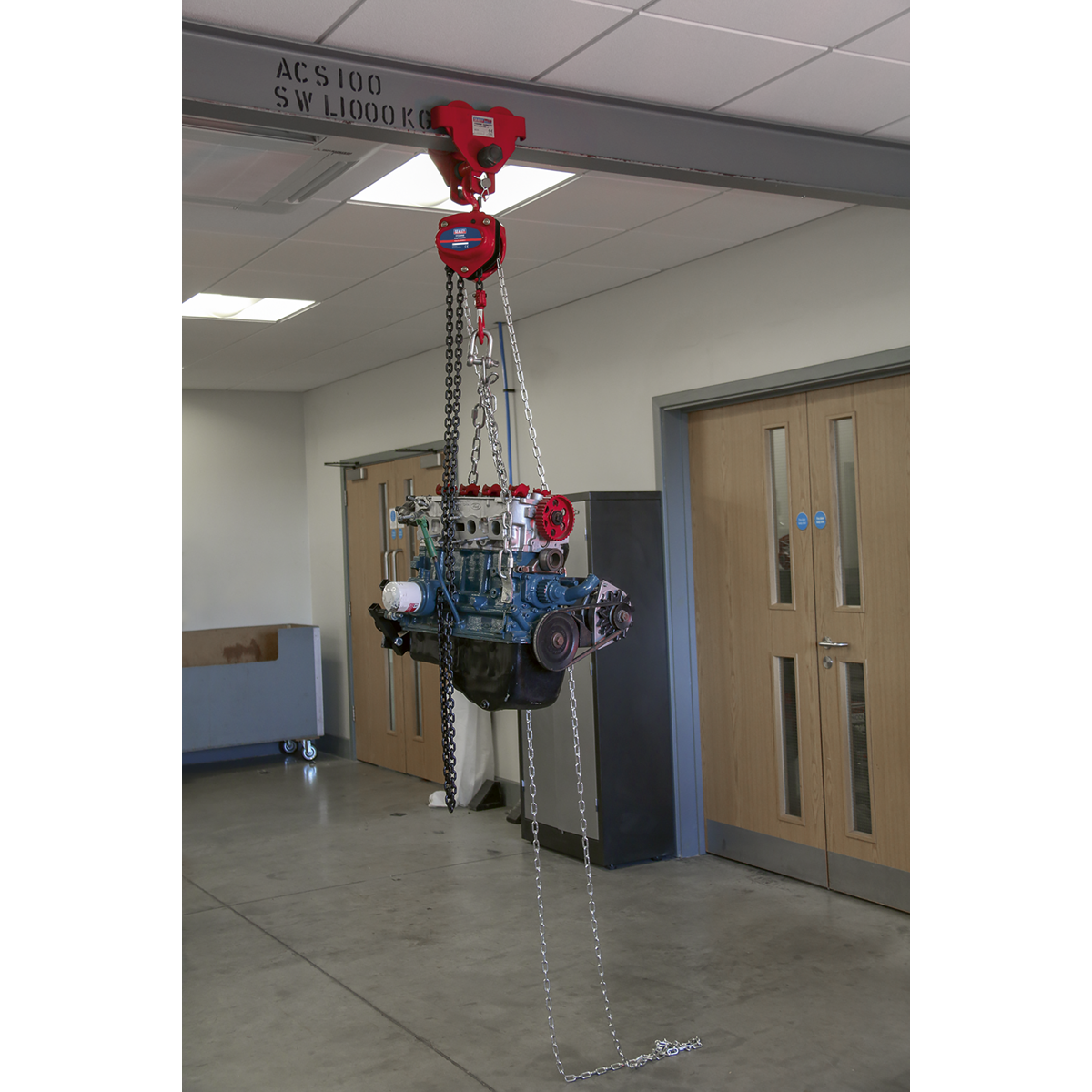 Sealey 1 Tonne Chain Block With Mechanical Load Brake 2.5 Metres Drop CB1000