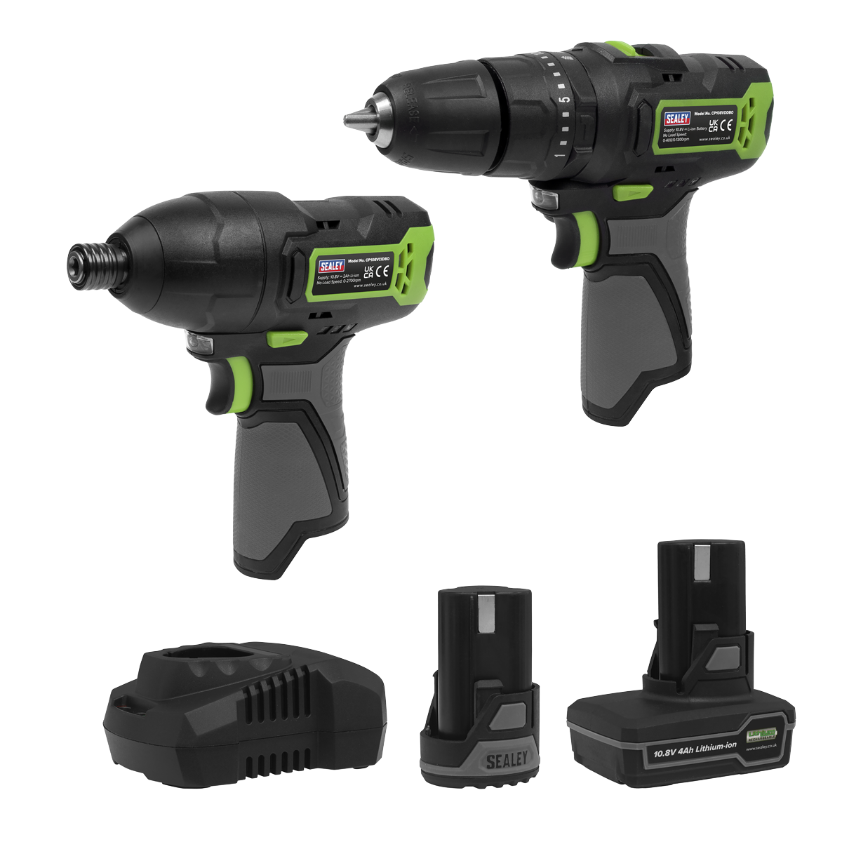 Sealey SV10.8 Series 2x 10.8V Combi Drill & Impact Driver Kit CP108VCOMBO3