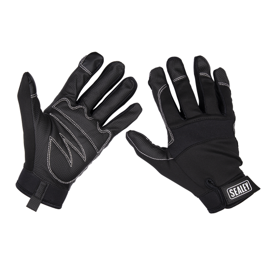 Sealey Mechanics Workshop Safety Gloves Light Palm Tactouch - Large MG798L