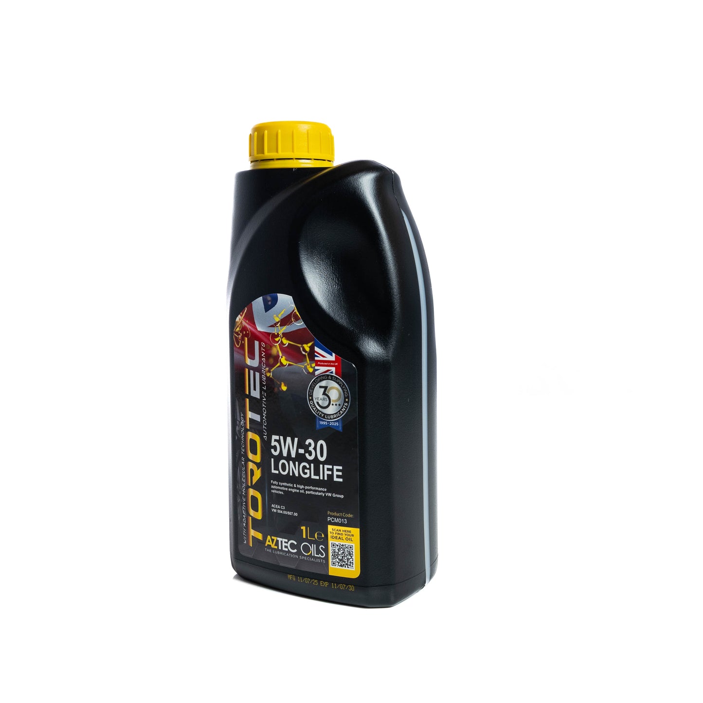 Engine Oil 1L TOROTEC 5W-30 Longlife Fully Synthetic Aztec Oils PCM013-S10