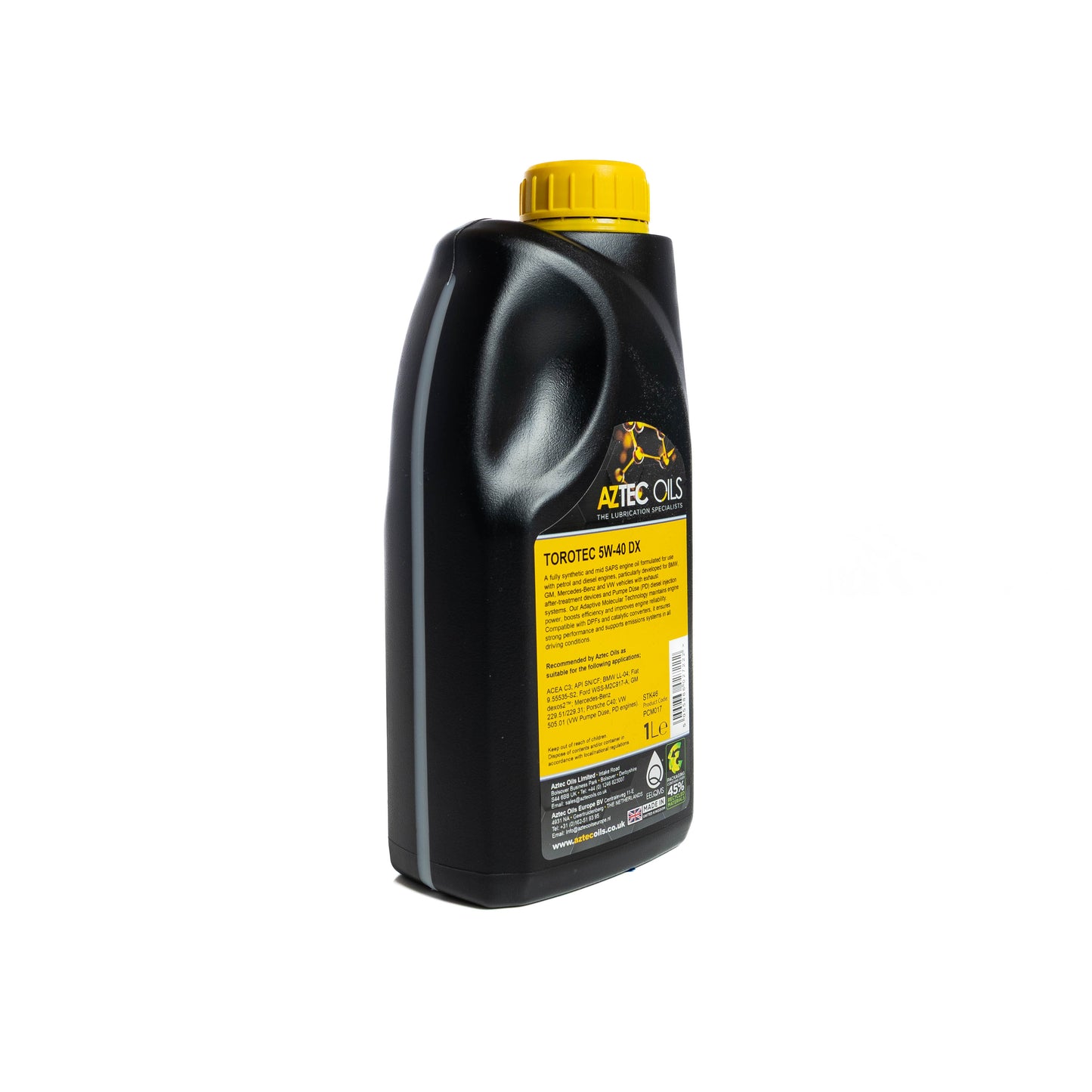 Engine Oil 1L TOROTEC 5W-40 DX Fully Synthetic Aztec Oils PCM017-S10