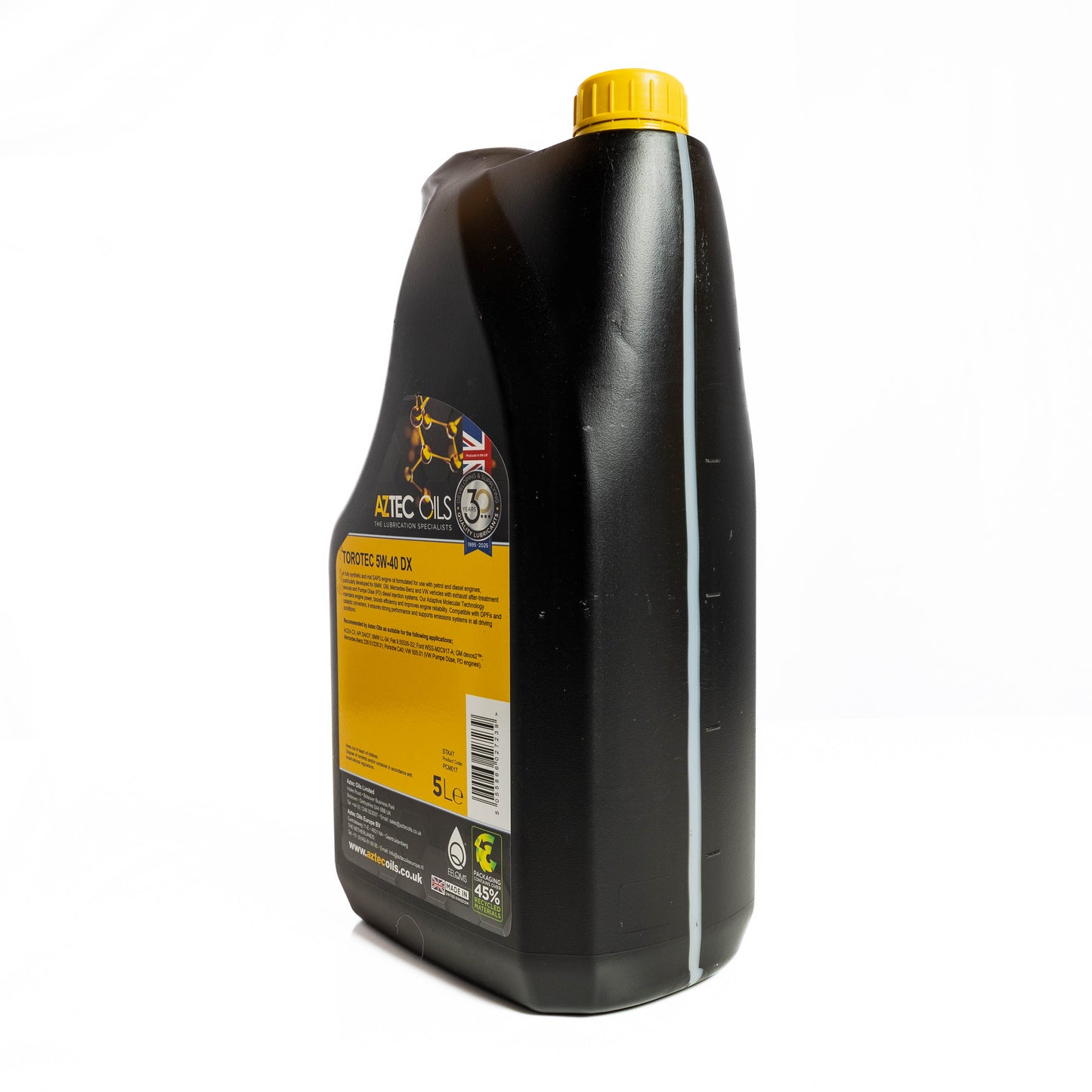 Engine Oil 5L TOROTEC 5W-40 DX Fully Synthetic Aztec Oils PCM017-S50
