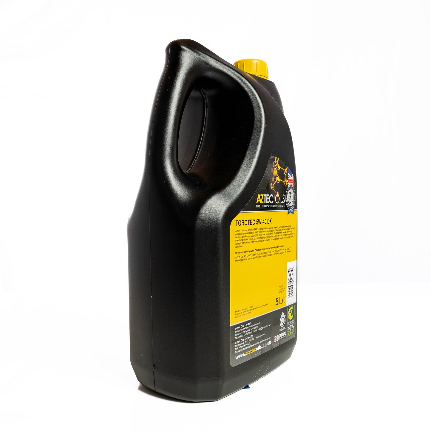Engine Oil 5L TOROTEC 5W-40 DX Fully Synthetic Aztec Oils PCM017-S50