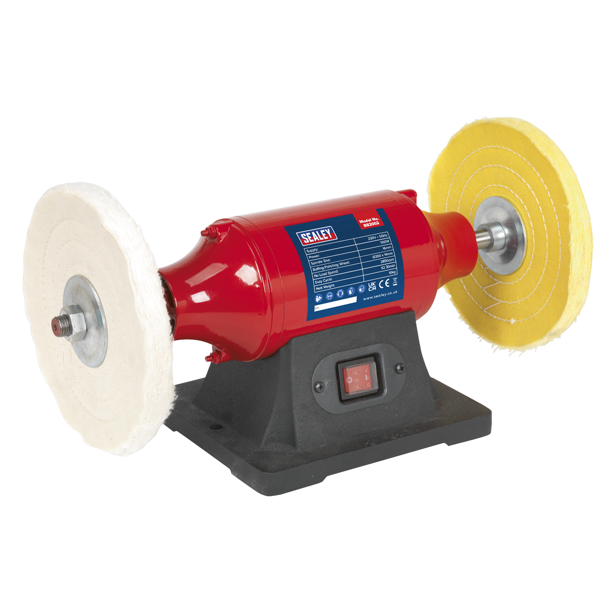 Sealey Bench Mounting Buffer/Polisher 200mm 550W/230V 3-Pin Plug BB2002