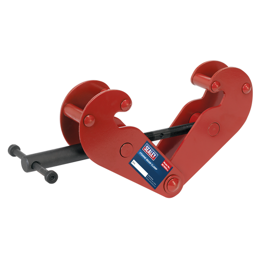 Sealey Beam Clamp 1 Tonne Adjustable Width 75-220mm Low Profile Red BC1000