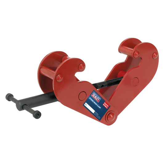 Sealey Beam Clamp 2 Tonne Adjustable Width 75-220mm Low Profile Red BC2000