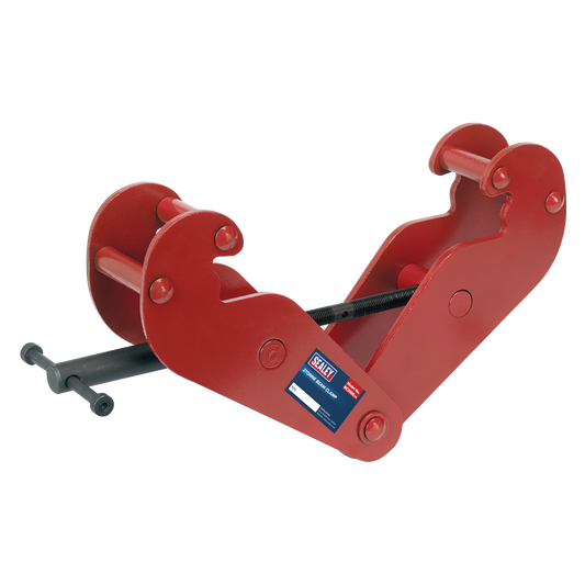 Sealey Beam Clamp 3 Tonne Adjustable Width 80-320mm Low Profile Red BC3000
