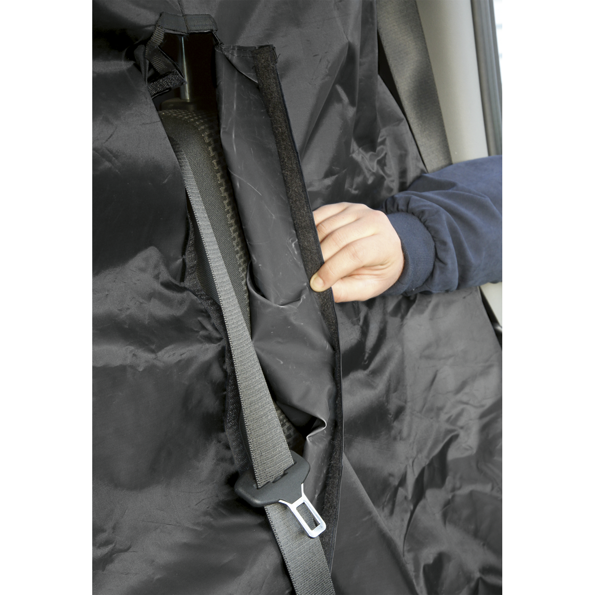 Sealey Van Seat Protector Set 2 Pieces Heavy Duty Waterproof Nylon Black CSC7