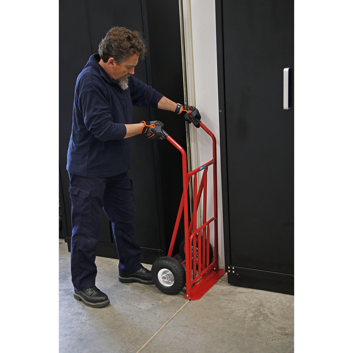 Sealey Folding Sack Truck Tubular Steel With Pneumatic Tyres 150kg CST800