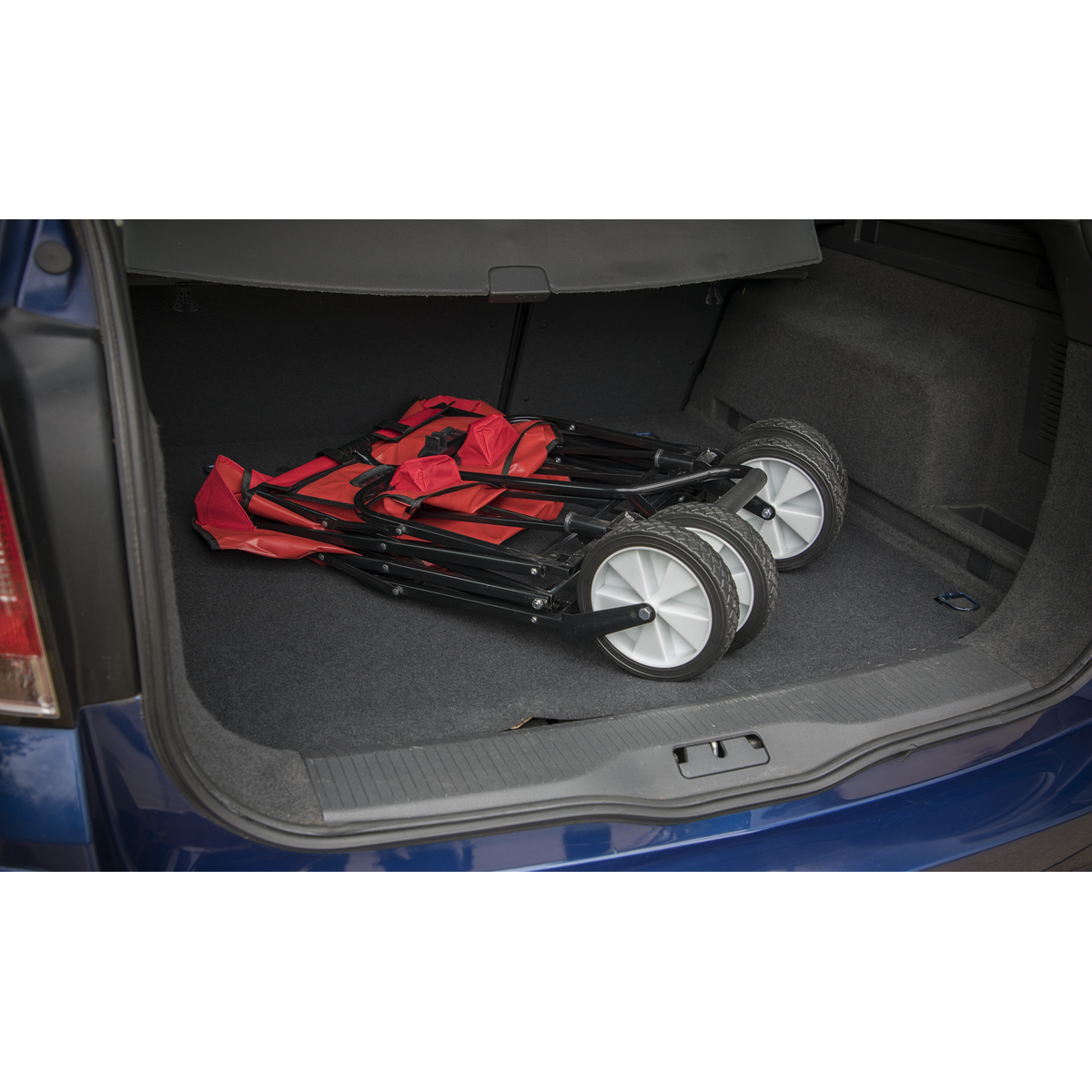 Sealey 70kg Foldable Canvas Trolley With Collapsible Frame - Red CST802