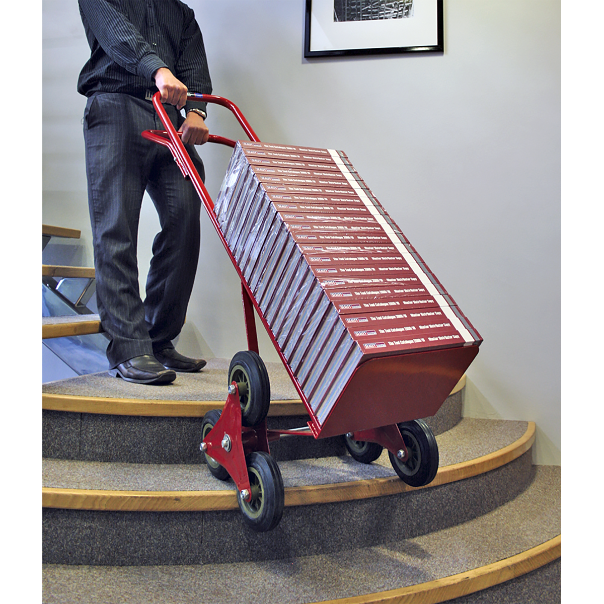 Sealey Stair Climbing Sack Truck With Solid Tyres 150kg Load Capacity CST985