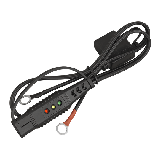 Sealey 12V Ring Terminal Battery Indicator 700mm Cable 3 LED Indicators 15A BCC2