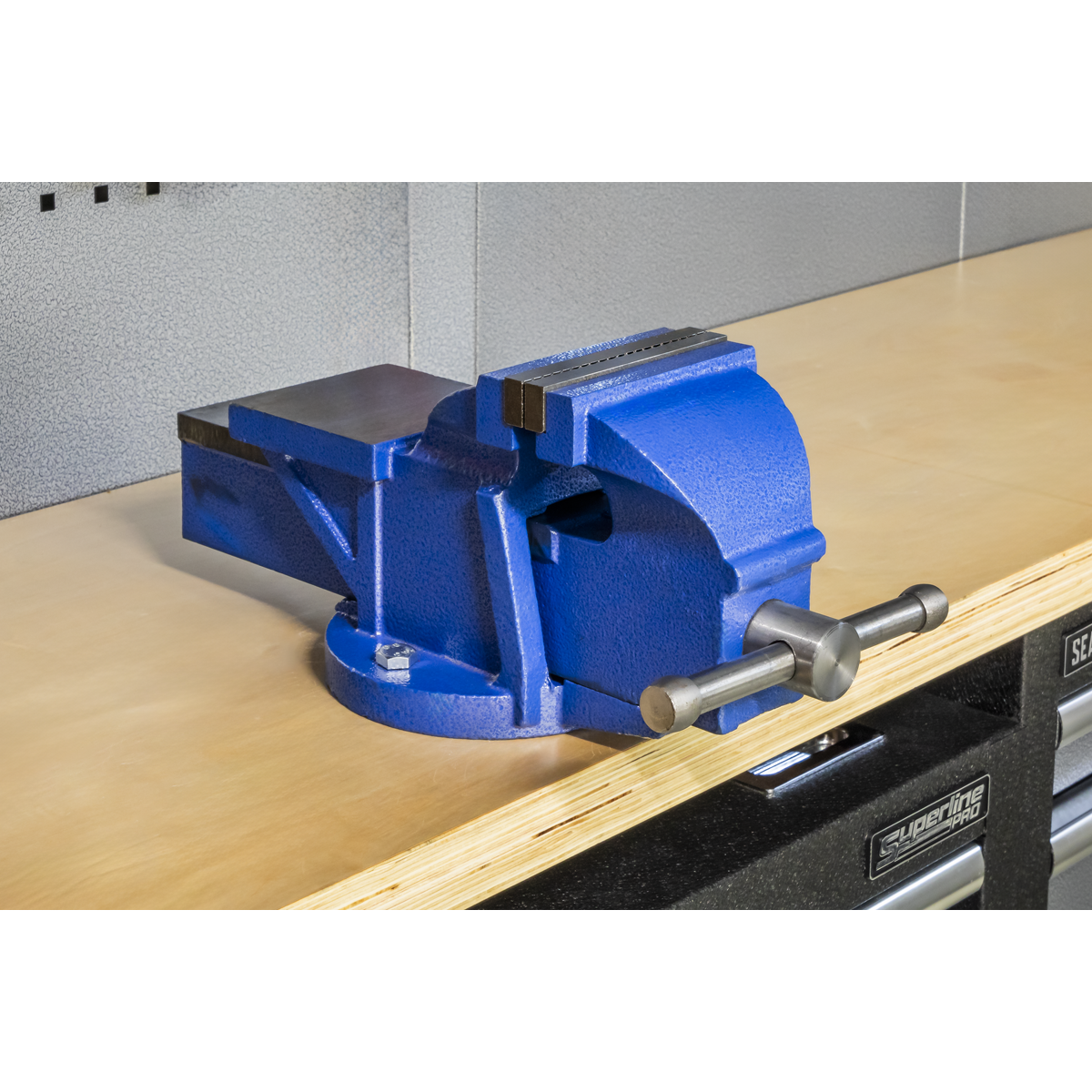 Sealey 125mm Heavy Duty Professional Cast Iron Fixed Base Vice Blue CV125XT