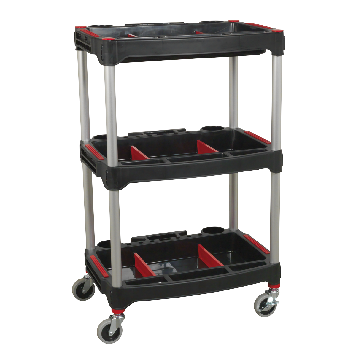 Sealey Workshop Trolley 3-Level Composite With Parts Storage Capacity 90kg CX313