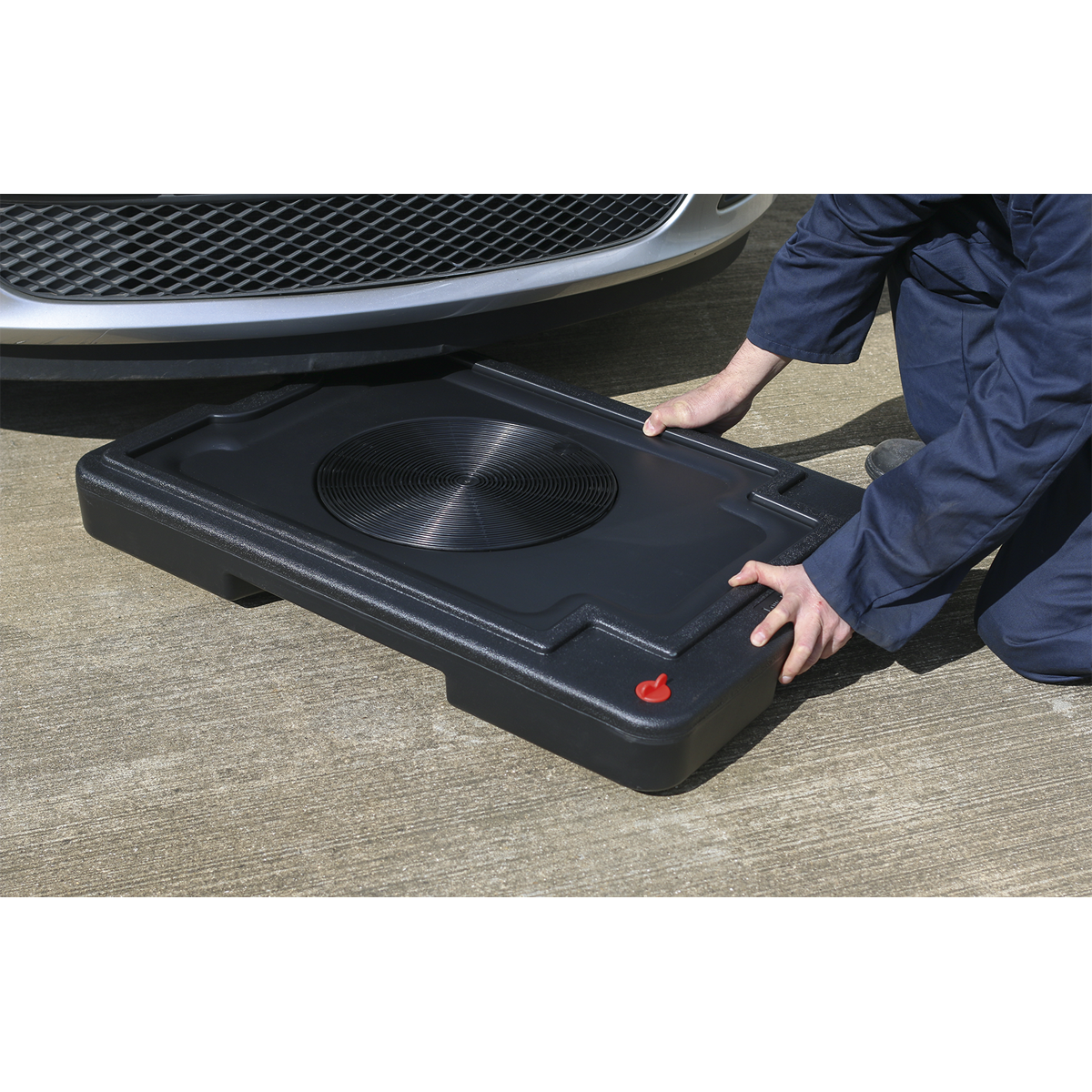 Sealey Oil Fluid Drainer Low Profile Design With Four Castors 30L DRP011