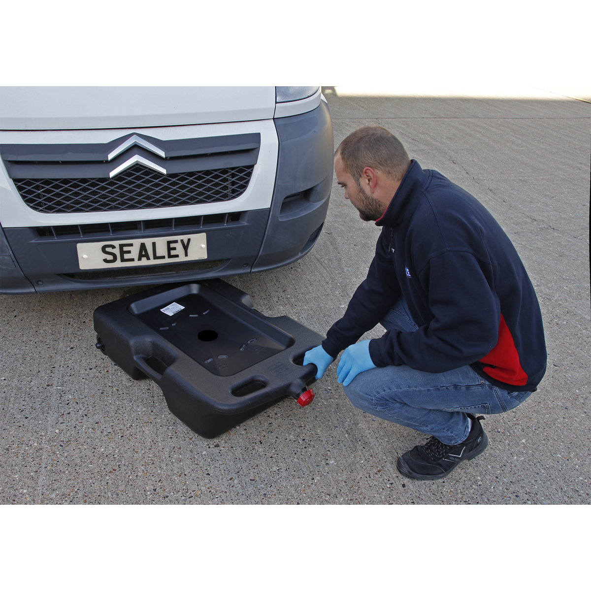 Sealey Oil Fluid Drain & Recycling Container Heavy Duty 54L - Wheeled DRP09