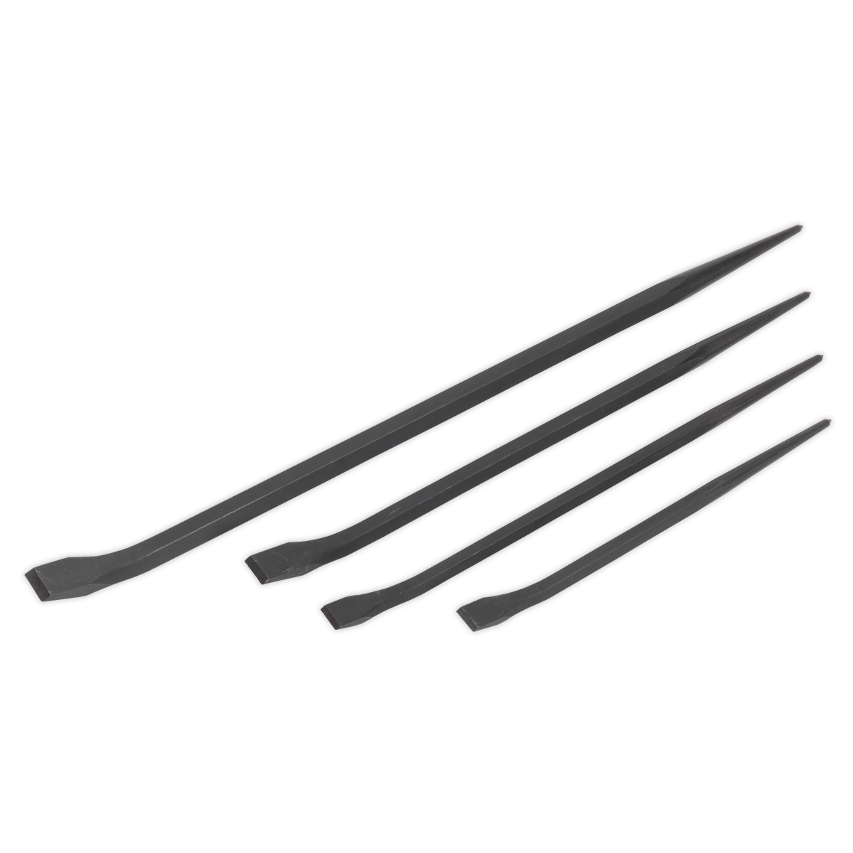 Sealey Prybar Set 4 Pieces 300mm 410mm 460mm 610mm Blackened Finish AK881
