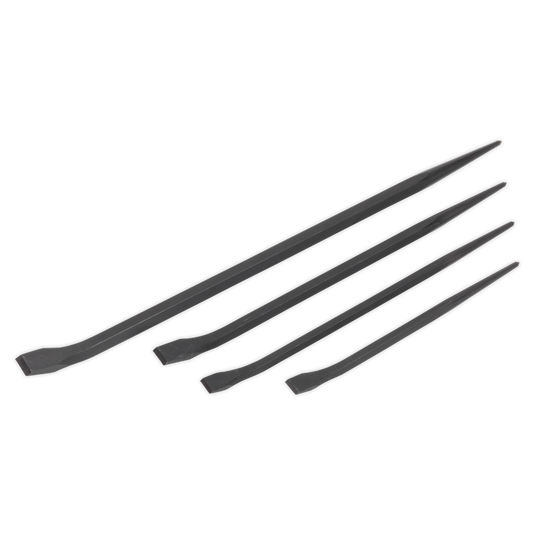 Sealey Prybar Set 4 Pieces 300mm 410mm 460mm 610mm Blackened Finish AK881
