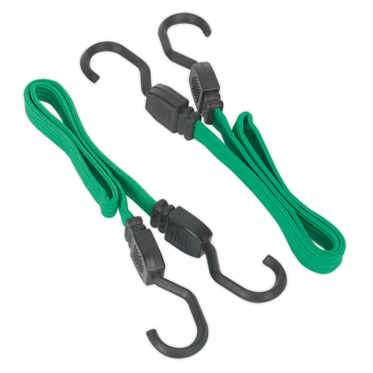 Sealey 610mm Flat Bungee Cord Set With Heavy Duty Steel Hooks 2 Pieces BCS16