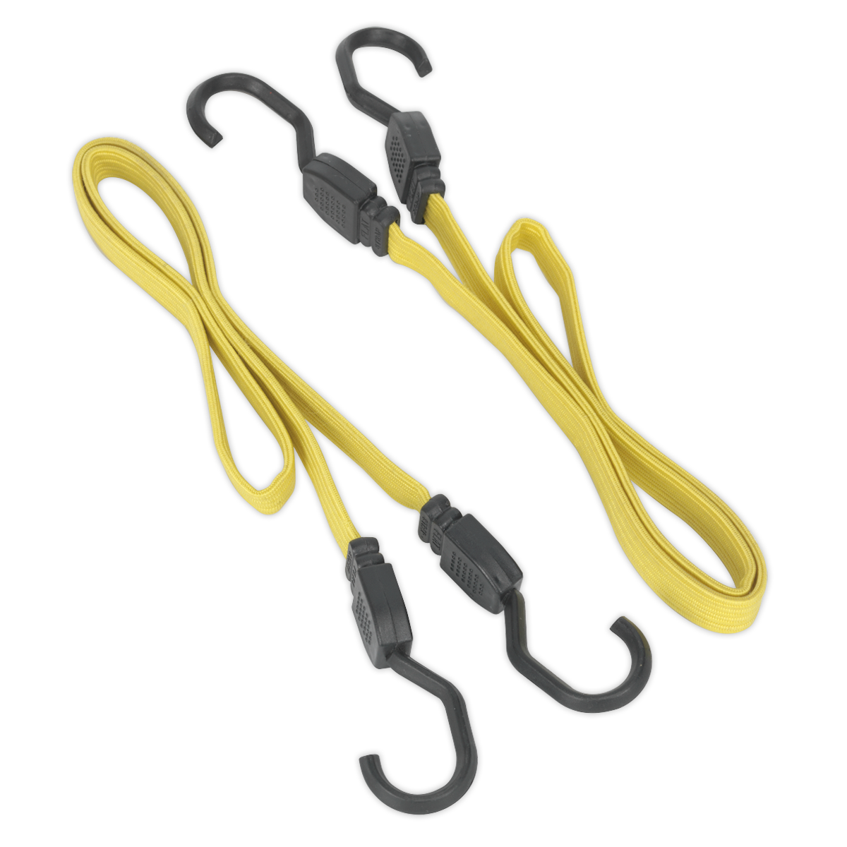 Sealey 910mm Flat Bungee Cord Set With Heavy Duty Steel Hooks 2 Pieces BCS18